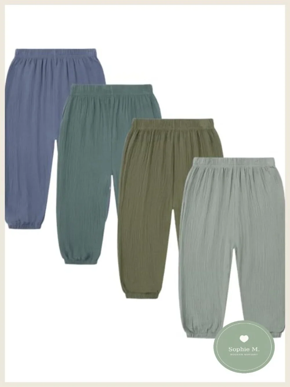 Toddler Cotton Linen Drawstring Pants for Boys Girls 2-6T